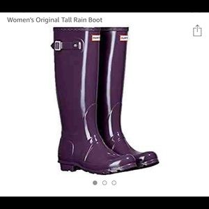 Hunter Tall Gloss Purple Urchin Rain Boot